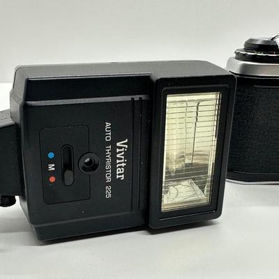 Asahi Pentax ME SLR Film Camera SMC Pentax-A 1.7/50mm W/ Lens & Flash