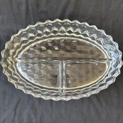 Fostoria American Glass - 10in Divided Serving Dish