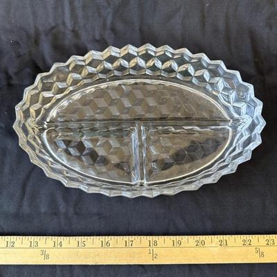 Fostoria American Glass - Fostoria American Glass - 10in Divided Serving Dish