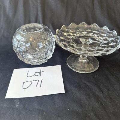 Indiana  Glass - Rose Bowl and Footed stand