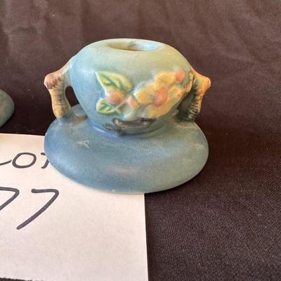 Roseville Pottery Apple Blossom Candle Holders
