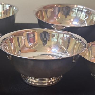 Mixed Makers of Silver Plate Nesting Serving Bowls