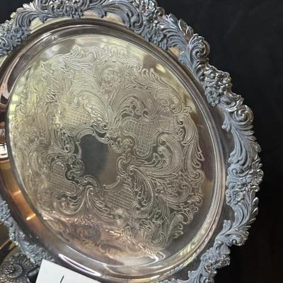 2 Round Silver Plated Serving Platters