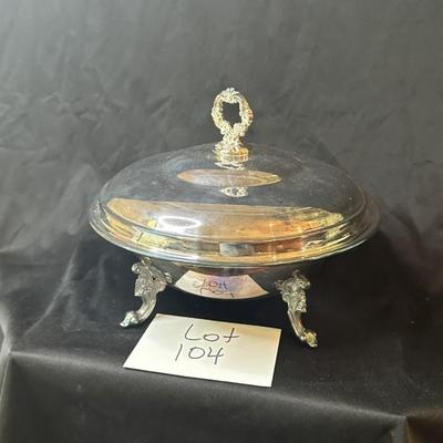 Sheffield Silver Plated Covered Vegetable Dish