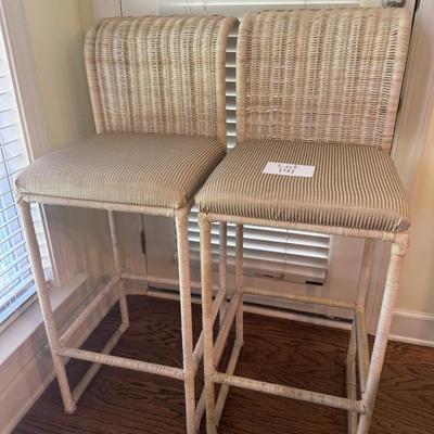 Set of Wicker Bar Stools - Need Recovering