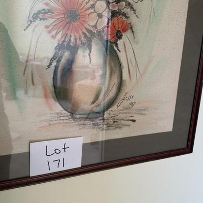 Floral Water Color Signed - Jessie