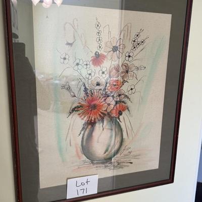 Floral Water Color Signed - Jessie