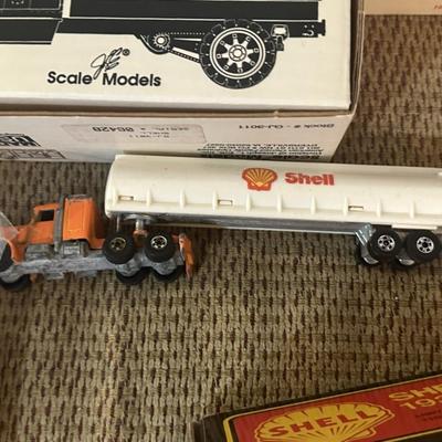 Lot of Vintage Shell Oil Collectible Trucks