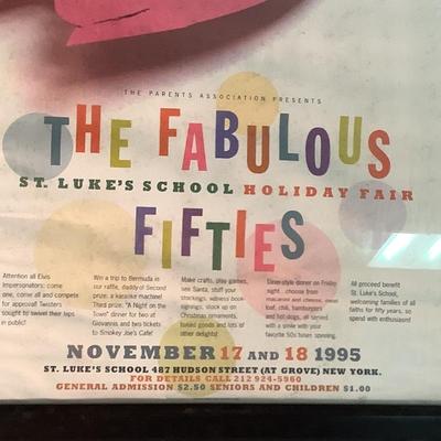 Barbie promoting The Fabulous Fifties in NY, poster with nice frame  17"H  13"W