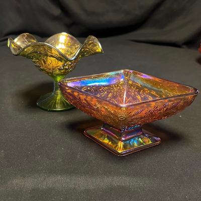 Amber & Pink Colored & Carnival Glass Dishes (M-RG)