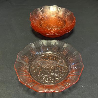 Amber & Pink Colored & Carnival Glass Dishes (M-RG)