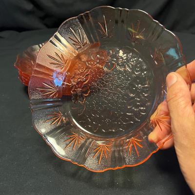 Amber & Pink Colored & Carnival Glass Dishes (M-RG)