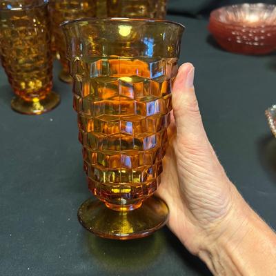 Amber & Pink Colored & Carnival Glass Dishes (M-RG)