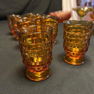 Amber & Pink Colored & Carnival Glass Dishes (M-RG)