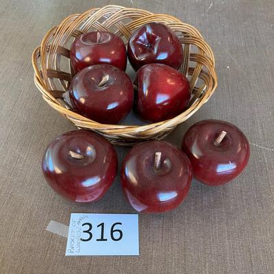 Basket of Wooden Apples