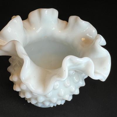 Hobnail Milk Glass Lamp, Vases & Dishes (M-RG)