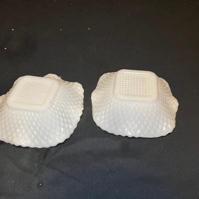 Hobnail Milk Glass Lamp, Vases & Dishes (M-RG)