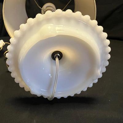 Hobnail Milk Glass Lamp, Vases & Dishes (M-RG)