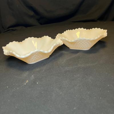 Hobnail Milk Glass Lamp, Vases & Dishes (M-RG)