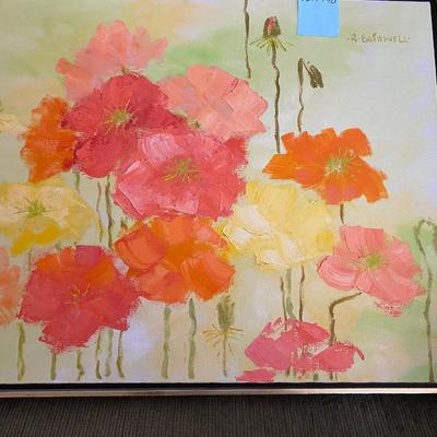 Signed Floral Oil Painting