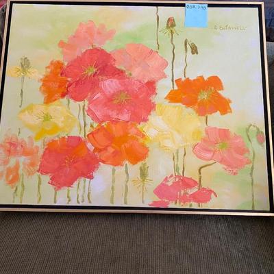 Signed Floral Oil Painting