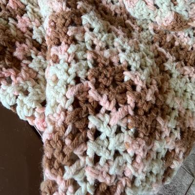 Crochet Afghan Pink/ Brown