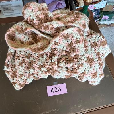 Crochet Afghan Pink/ Brown