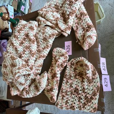 Crochet Afghan Pink/ Brown