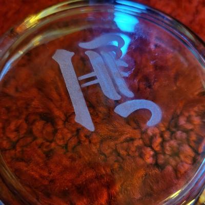 Monogrammed â€˜Hâ€™ Glasses, Coasters & Pitcher (M-RG)