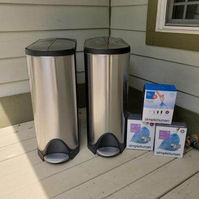 Two Simplehuman Garbage and Recycling Bins (G-KD)