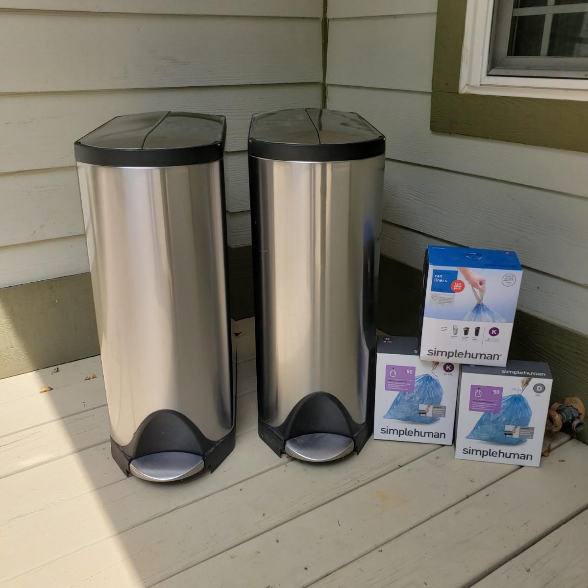 Two Simplehuman Garbage and Recycling Bins (G-KD) | EstateSales.org