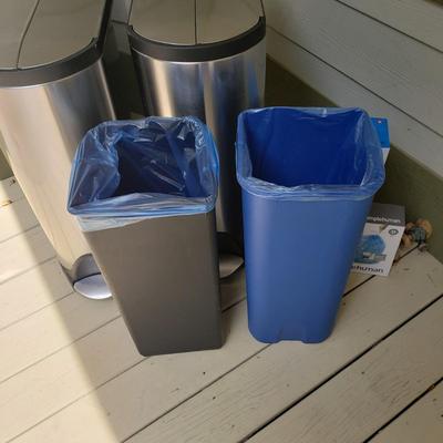 Two Simplehuman Garbage and Recycling Bins (G-KD)