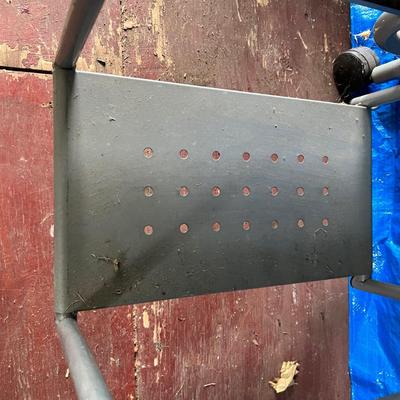 Industrial Rolling Metal/Glass Desk Plus Rolling Cart (OB1-RG)