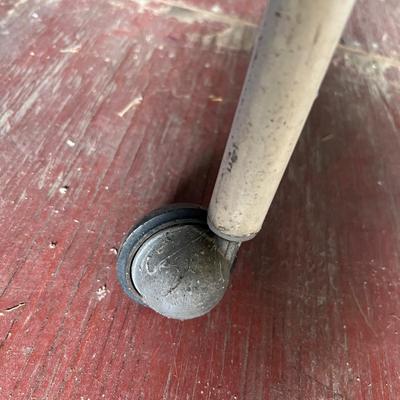 Industrial Rolling Metal/Glass Desk Plus Rolling Cart (OB1-RG)