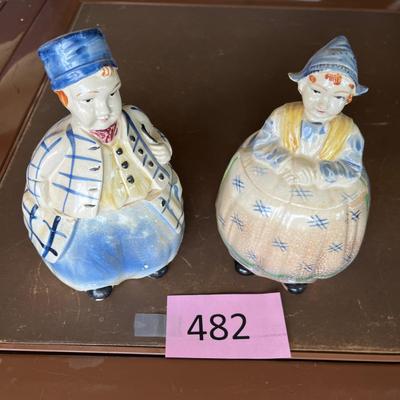 Dutch Boy & Girl Biscuit jars AS IS
