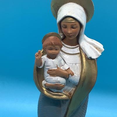 Lady of Snows, Mother and Child, Mary & Jesus, Fontanini of polymer-resin, Depose Italy 1987  7