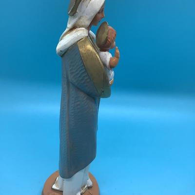 Lady of Snows, Mother and Child, Mary & Jesus, Fontanini of polymer-resin, Depose Italy 1987  7"H