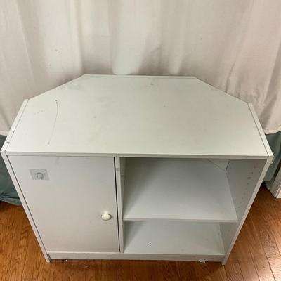 004 White Corner Storage Cabinet