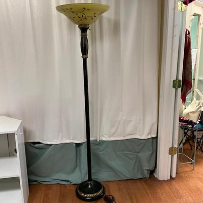 005 Torchiere Lamp with Glass Shade