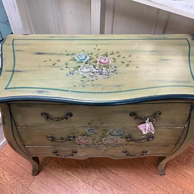 007 Floral Painted Three Drawer Chest