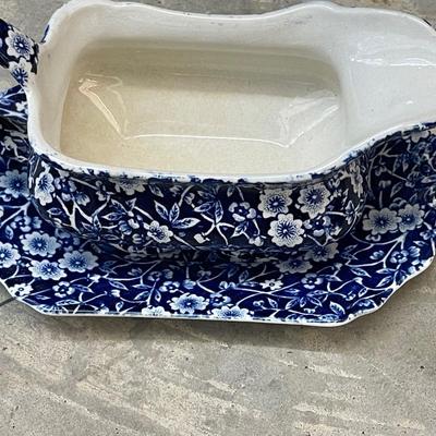 Royal Staffordshire England "Blue Calico" Gravy Boat