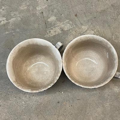 Two Royal Staffordshire England "Blue Calico" Coffee Cups