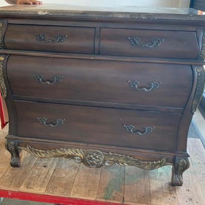 Two Gorgeous Antique Marble Top Mahogany Dressers