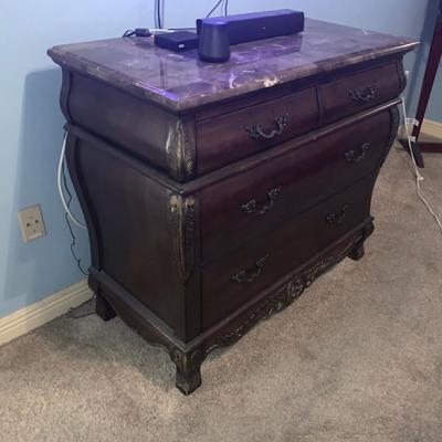 Two Gorgeous Antique Marble Top Mahogany Dressers