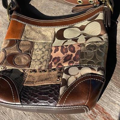 Vintage Coach Leather Suede Patchwork Purse