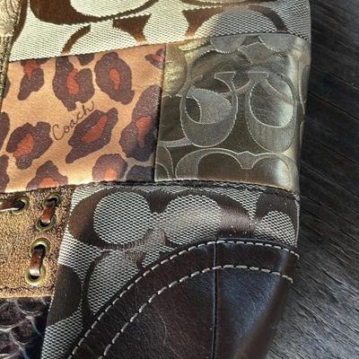 Vintage Coach Leather Suede Patchwork Purse