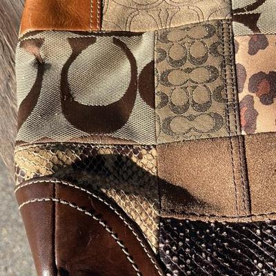 Vintage Coach Leather Suede Patchwork Purse