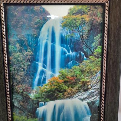 Vintage Motion Image Lamp Moving Waterfall Picture Light with Waterfall and birds Sound