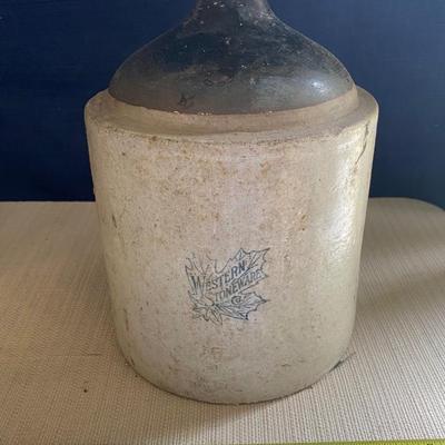 Western Stoneware Jug Cracked