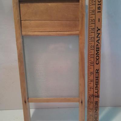 Antique Glass Lingerie Washboard, and Sears Kenmore Laundry Guide booklet